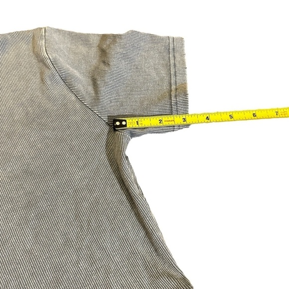 Zara Denim Blue Color Ribbed Crop Top Short Sleeve Top Size Medium - Picture 8 of 10